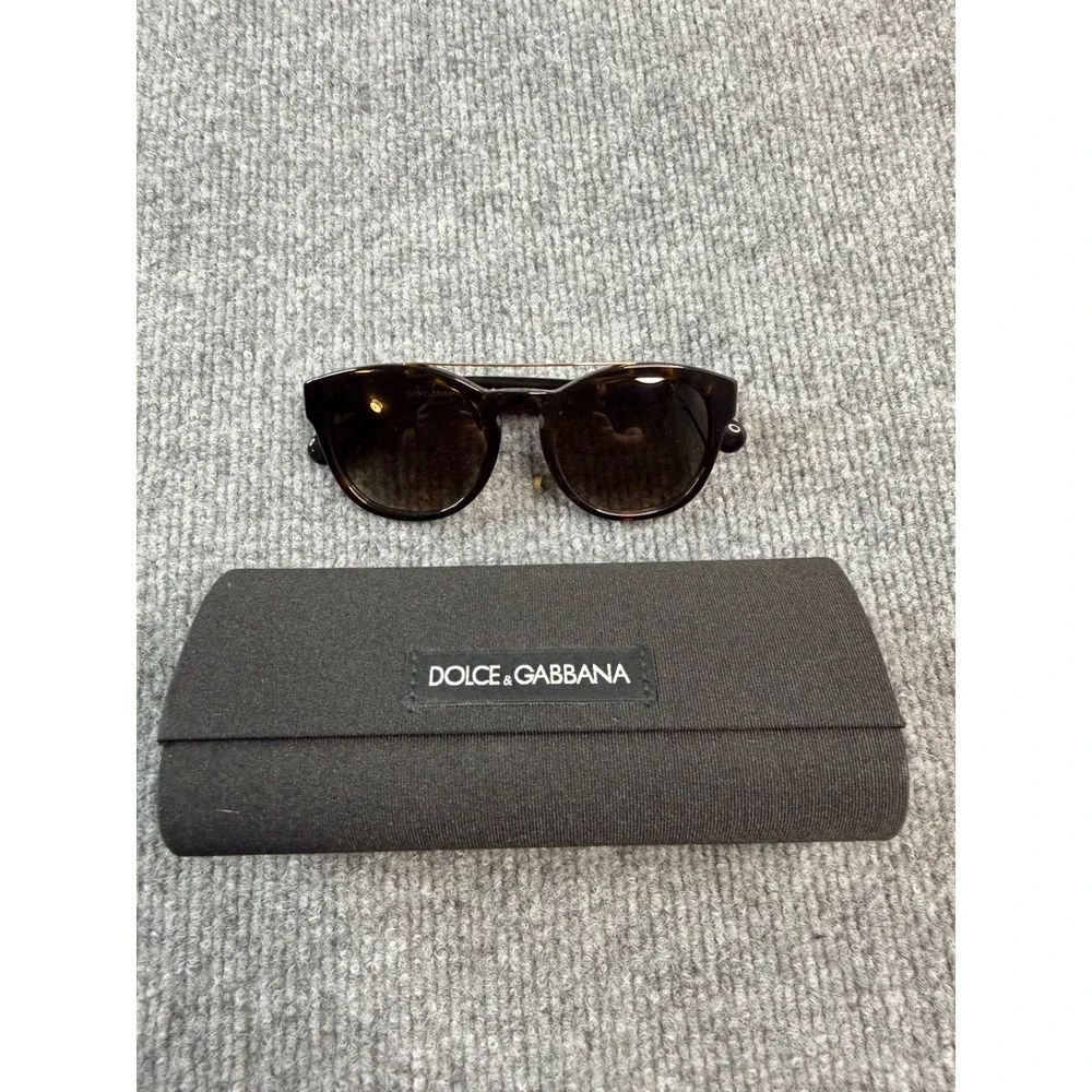 Dolce & Gabbana DG 4274F Tortoise Sunglasses Gold Brow Bar‎ 50mm Brown Gradient